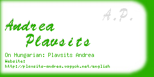 andrea plavsits business card